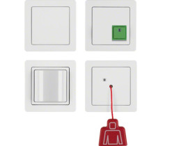 BERKER Q.1 System przywoławczy Zestaw z zasilaczem biały aksamit 52006089 HAGER