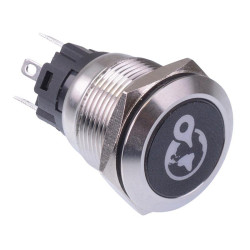 GPS' Blue LED Latching 19mm Vandal Push Button Switch SPDT 12V
