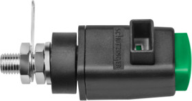 Quick pressure clamp, green, 300 V, 16 A, solder connection/cable lug, nickel-plated, SDK 800 / GN