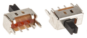 Przełącznik suwakowy, SPDT, montaż PCB, 12V, 100 mA przy 12 V DC, -20 → +85°C, KNITTER-SWITCH
