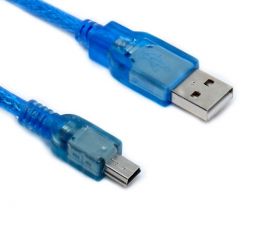 Przyłącze USB - mini USB niebieskie ok 0.3m