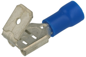 Konektor; 6,3x0,8mm; 1,5÷2,5mm2; płaski wsuwka/nasuwka; izolowany; KPIFM63B; niebieski; kątowe 45°; proste; na przewód; zaciskan