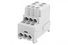 Blok rozdzielczy DBR 100A (2x25 / 6x10) Al/Cu - szary