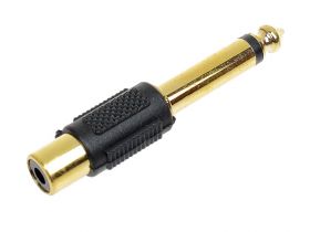 Przejście wtyk jack 6,3mm - gniazdo RCA złote