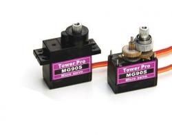 Serwo; MG90S; 4,8V:2,2kg-cm; 6V:2,2kg-cm; 4,8V:0,1sec/60*; 6V:0,08sec/60*v 14g; 22,8x12,2x28,5mm; metalowe tryby; komplet orczyk