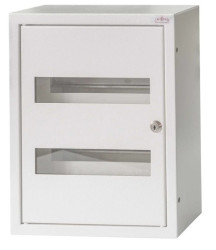 Rozdzielnica modułowa 2x12 natynkowa IP31 z szybą i zamkiem 3-221 RAL 9003 NRP 24 ZSZ 3-221