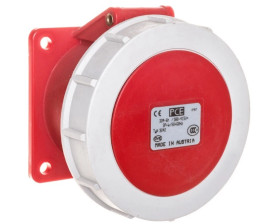 Gniazdo tablicowe 32A 4P 400V /75x75/ czerwone IP67 POWER TWIST 3242-6