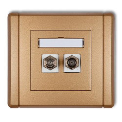 FLEXI Gniazdo antenowe podwójne typu F (SAT) pozłacane złoty metalik 8FGF-2.1