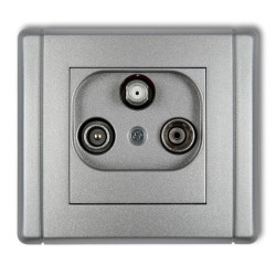 FLEXI Gniazdo antenowe RTV-SAT końcowe multimedialne (Internet) srebrny metalik 7FGM