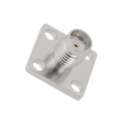Gniazdo SMA do obudowy srebrne przykr. 4 śr./podstawa kwadrat.