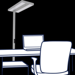 1453164 LED-Schreibtisch- Stehleuchte, 60 W, 7800 lm, 4000 K, silber