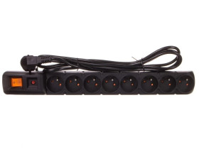 Przedłużacz przeciwprzepięciowy 8-gniazd z/u ACAR S8 FA RACK 19 3m czarny