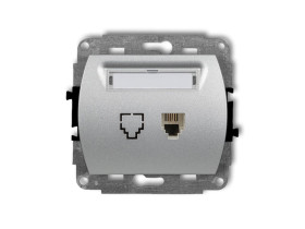 TREND Gniazdo telefoniczne 1xRJ11 4-stykowy srebrny metalik 7GT-1 KARLIK