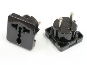 Adapter zasilania 230V wtyk PL na gniazdo UK/USA czarny