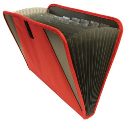 Cathedral Products EXPFABRD 13 Pocket Fabric Expanding File Red