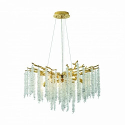 Lampa wisząca do salonu DIJON kolor Złoty, kryształowe dodatki, 8*G9 - MD3720-1-EGN Zuma Line