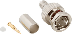 BNC plug 75 Ω, RG-59, RG-62, Belden 8221, Belden 9228, crimp connection, straight, 031-71008-RFX