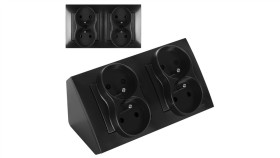 Gniazdo Prądowe Meblowe Narożne Blatowe 4X 2P+Z Antracyt