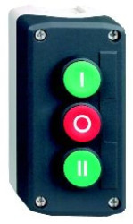 Kaseta ciemnoszara, przyciski ziel. kryty/czerw. kryty/ziel. kryty O22 XALD339