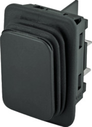 Rocker switch, black, 2 pole, On-On, changeover switch, 10 (8) A/250 VAC, IP65, unlit, unprinted, 1934.3112