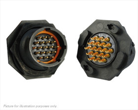 Złącze wielostykowe przemysłowe 19-pinowe, panelowe Wtyczka Souriau Sunbank by Eaton