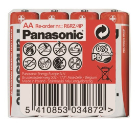 Bateria cynkowo-węglowa R6 / AA 1,5V /foliowane 4szt./