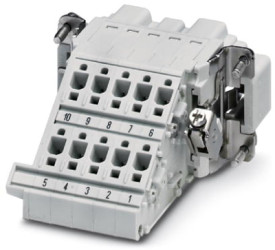 Pin contact insert, 10B, 10 pole, equipped, push-in, with PE contact, 1648403