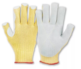 Rękawice robocze rozmiar: 9 materiał: Skóra, Para-aramid zastosowanie: Odporność na przecięcia