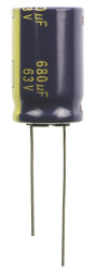 Kondensator 680μF 63V dc THT Panasonic roztaw: 7.5mm 16 (Dia.) x 25mm