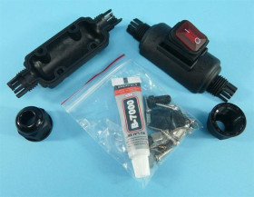 WYŁ.NA KABEL 6A/250V RED 4-PIN PODŚW.HER