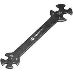 Toolcraft TO-5693100 Box Wrench 3-8mm 6-In-1 Steel Double-ended