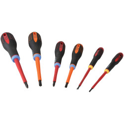 Bahco BE-9884S Mixed Insulated ERGO&#x2122; Screwdriver Set of 6 SL/PZ