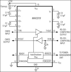 2.5V, 1µA, 460kbps, RS-232-Compatible Transceivers