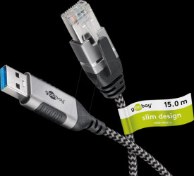 74400 Network adapter, cable, USB 3.0 type A, Gigabit Ethernet, 15 m