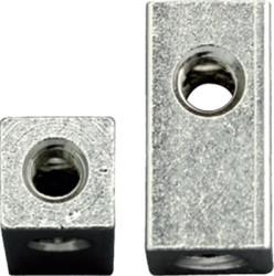 Fastening element, brass, nickel-plated, (L x W x H) 12 x 6 x 6 mm, 169 01 05