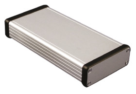 Obudowa Aluminium szerokość zew. 78 mm długość zew. 160 mm wys. zew. 27 mm Hammond IP54 Anodowanie na srebrno