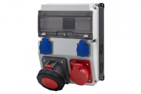 Rozdzielnica CAJA 12M BICOLOR - gniazda 32A 5p, 63A 5p, 2x230V /12 modułów/