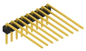 Pin header, 9 pole, pitch 2.54 mm, angled, black, SL32079G