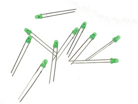 DIODA LED- 3mm ZIELONA matowa (10mm) /23