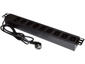 Listwa zasilająca rack 19 cali PDU gniazdo 9 x IEC320 C13 wtyk CEE 7/7