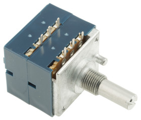Potencjometr węglowy 10 kΩ typ Obrotowa Alps Alpine 1 średnica wału 6 mm 2 0.05 W długość wału 20 mm Montaż na panelu,