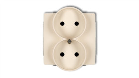 Deco Gniazdo Podwójne B/U Beżowy 1Dgpr-2P