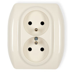 1GP-2z, Gniazdko podwójne z uziemieniem,