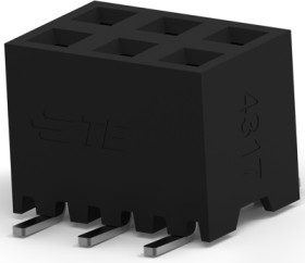 Socket header, 6 pole, pitch 2 mm, straight, black, 2307819-6