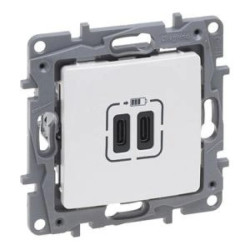Niloe Selection Gniazdo 2 x USB typ c+c 3A perła 762495
