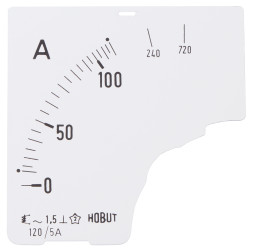 Podziałka miernika panelowego, 0/120/720A For 500/5A CT