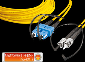 LDP-09 SC-ST 5.0 Duplex fibre optic patch cable, SM OS2, SC - ST, 5.0 m