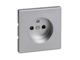 MERTEN SYSTEM M Płytka czołowa gniazda z uziemieniem z przesłonami aluminium MTN2530-0460 SCHNEIDER ELECTRIC