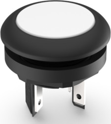 Pushbutton, 1 pole, white, illuminated  (white), 0.1 A/35 V, mounting Ø 16.2 mm, IP65/IP67, 1.15.210.121/2200