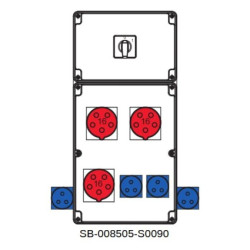 Rozdzielnica 0-1(16A) 3x5x16A 4x3x16A INA=16A IP54 SB-008505-S0090-54